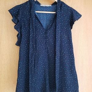 Abercrombie and Fitch Blue Floral Pattern Bow Tie Sz XS